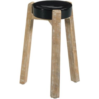 Hidden Treasures Dark Cast Glass Accent Table In Washed Mango