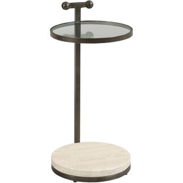 Hidden Treasures Frazier Round Accent Table In Light Bronze