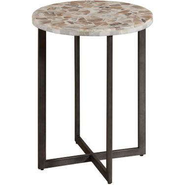 Rainbow Onyx Accent Table In Black