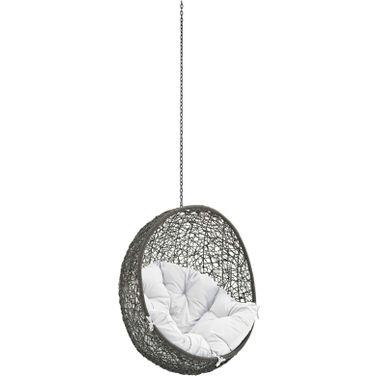 Hide Gray and White Outdoor Patio Swing Chair Without Stand EEI-2654-GRY-WHI