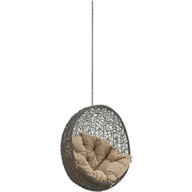 Hide Gray Mocha Outdoor Patio Swing Chair Without Stand EEI-2654-GRY-MOC