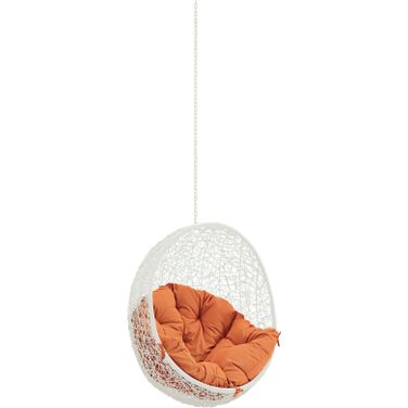 Hide White Orange Outdoor Patio Swing Chair Without Stand