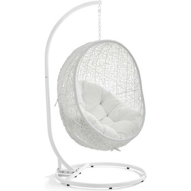 Hide White Outdoor Patio Swing Chair With Stand