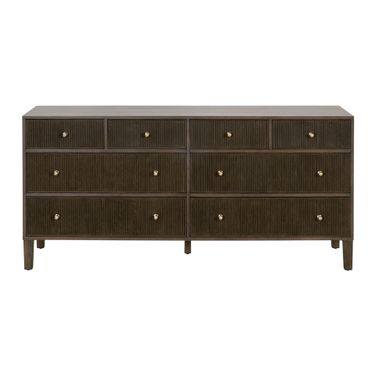 Bronze Bay Highland 8 Drawer Double Dresser In Dutch Brown Oak