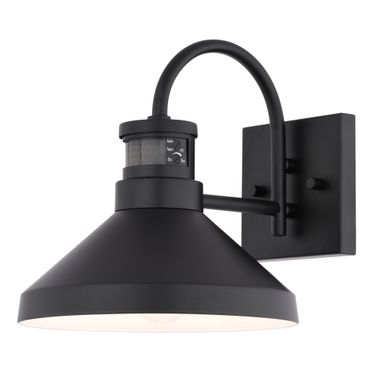 Highland Park 9 Inch Outdoor Motion Sensor Wall Light In White and Matte Black