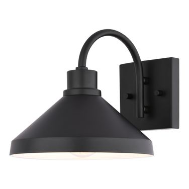 Highland Park 9 Inch Outdoor Wall Light In White and Matte Black