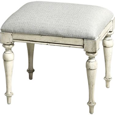 Highland Park Rustic Ivory Vanity Bench