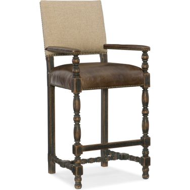 Hill Country Comfort Anthracite Beige Barstool