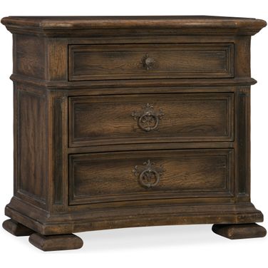 Hill Country Elmendorf Saddle Dark Wood 3 Drawer Nightstand