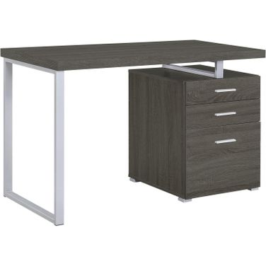 Brennan 3-drawer Office Desk Weathered Grey
