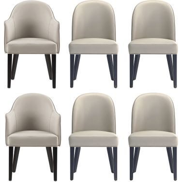 Hillman 6-Piece Dining Chair and Arm Chair In Light Grey