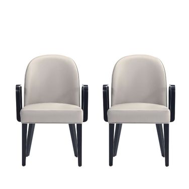 Hillman Dining Arm Chair Set of 2 In Light Grey