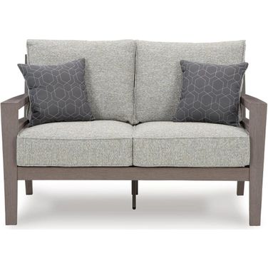 Hillside Barn Gray/Brown Outdoor Loveseat With Cushion