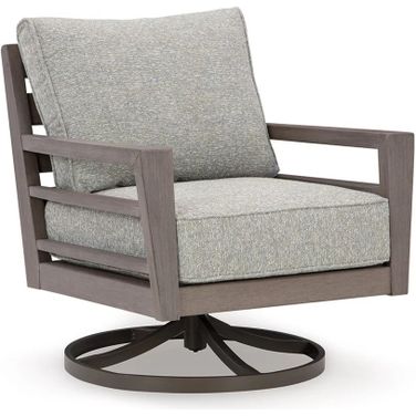 Hillside Barn Gray/Brown Outdoor Swivel Lounge With Cushion
