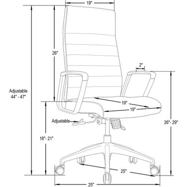 Hilton Leather Office Chair In Charcoal