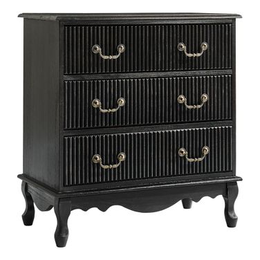 Hippe 3-Drawer Nightstand In Charcoal