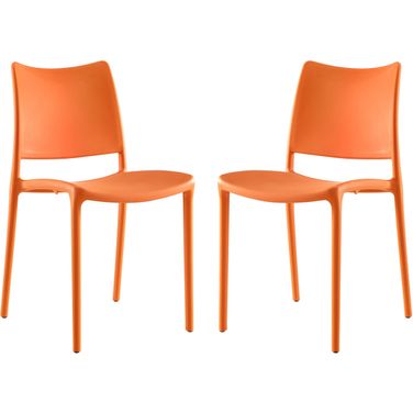Hipster Orange Dining Side Chair Set of 2