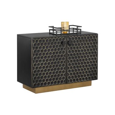 Hive Small Sideboard In Brass and Black