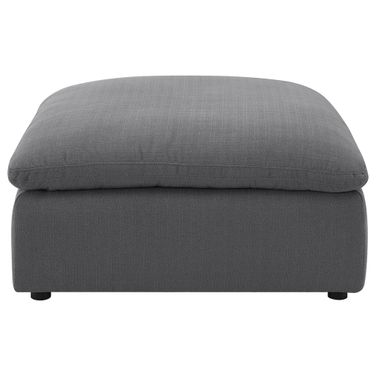 Hobson Square Upholstered Ottoman In Charcoal