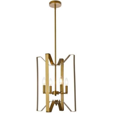 Hoffman 4 Lights Pendant In Brass