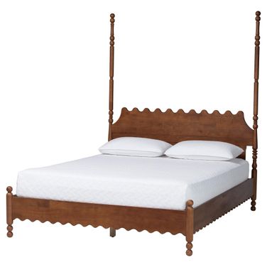 Hoffman King Platform Bed In Walnut Brown