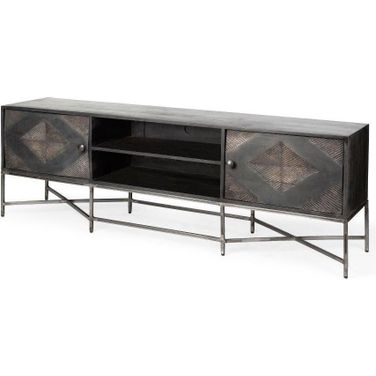 Hogarth I Dark Brown Solid Wood Tv Stand Media Console With Storage