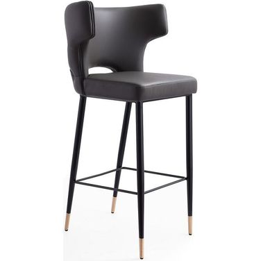 Holguin Barstool in Grey, Black and Gold