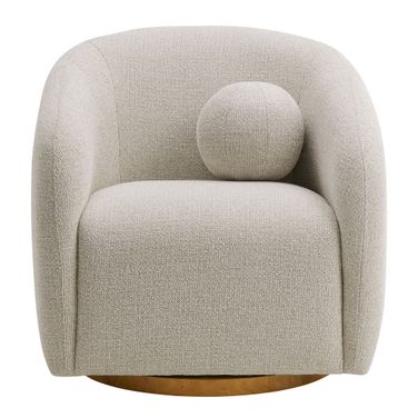 Holland Swivel Chenille Fabric Armchair In Dove Gray
