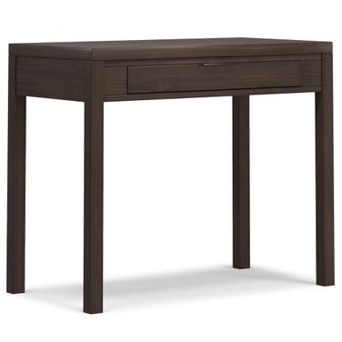 Hollander Solid Wood Small Desk In Warm Walnut Brown