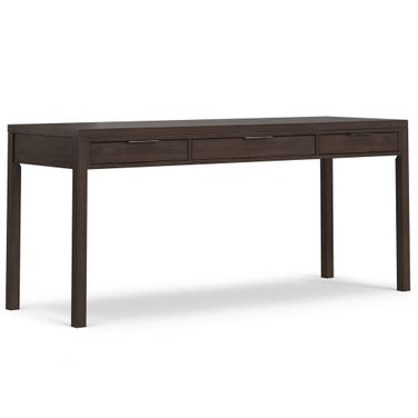 Hollander Solid Wood Wide Desk In Warm Walnut Brown