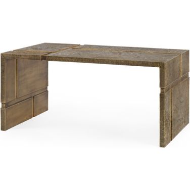 Hollis Coffee Table In Antique Brass