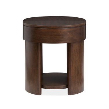 Holloway Oval End Table In Toasted Almond