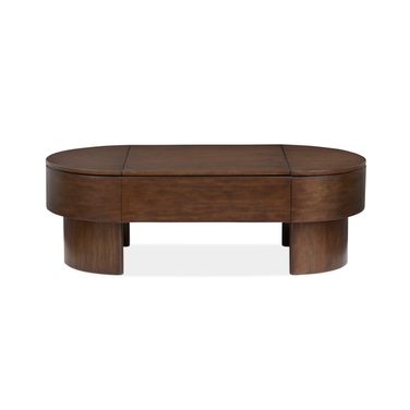 Holloway Oval Lift Top Cocktail Table In Toasted Almond