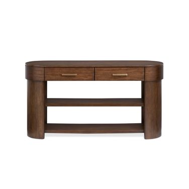 Holloway Oval Sofa Table In Toasted Almond