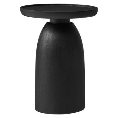 Holloway Round Wood Side Table In Black