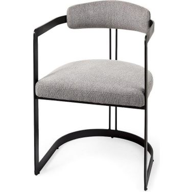 Hollyfield Gray Fabric Seat With Gray Iron Frame Dining Chair