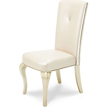 Hollywood Loft Pearl Dining Side Chair Set of 2 In White