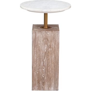 Holt Round Accent Table In White Wash