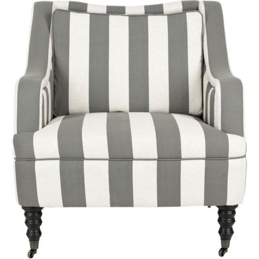 Homer Greyish Blue, Black and White Arm Chair