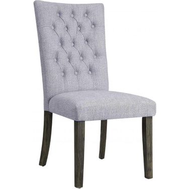 Homeroots 2 Piece Gray Fabric and Gray Oak Side Chair