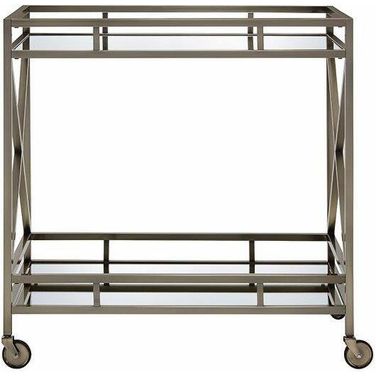 Homeroots Antique Brass Metal Serving Cart 319141