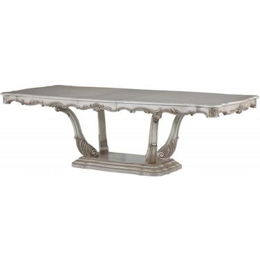 Homeroots Antique White Wood Dining Table With Pedestal