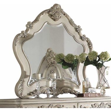 Homeroots Antique White Wood Mirror 347134