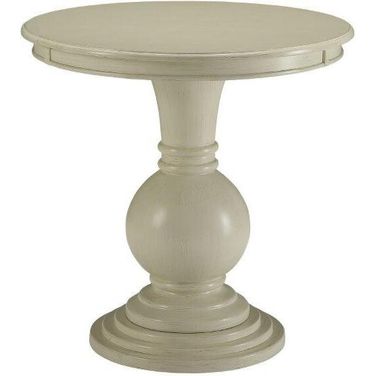 Homeroots Antique White Wood Veneer Side Table 286305