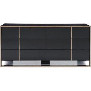 Homeroots Black And Brushed Bronze Dresser