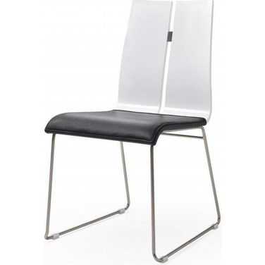 Homeroots Black Faux Leather And Metal Dining Chair 370646
