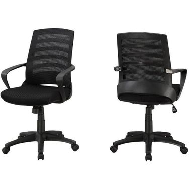 Homeroots Black Foam Metal Nylon Multi Position Office Chair
