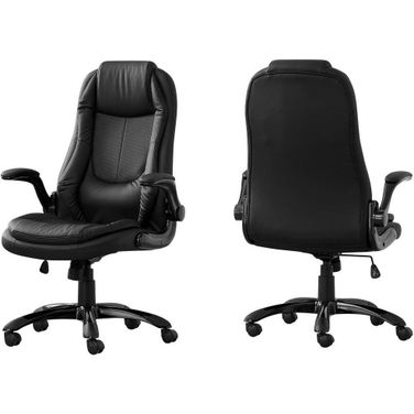 Homeroots Black Leather Look High Back Executive Office Chair