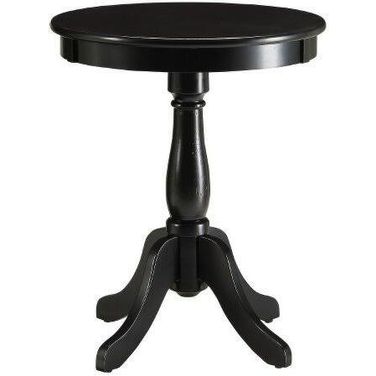 Homeroots Black Solid Wood Leg Side Table 286300