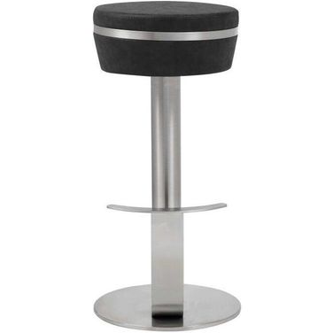 Homeroots Black Stainless Steel Bar Stool 370623